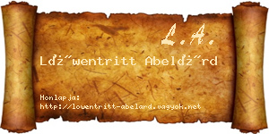 Löwentritt Abelárd névjegykártya